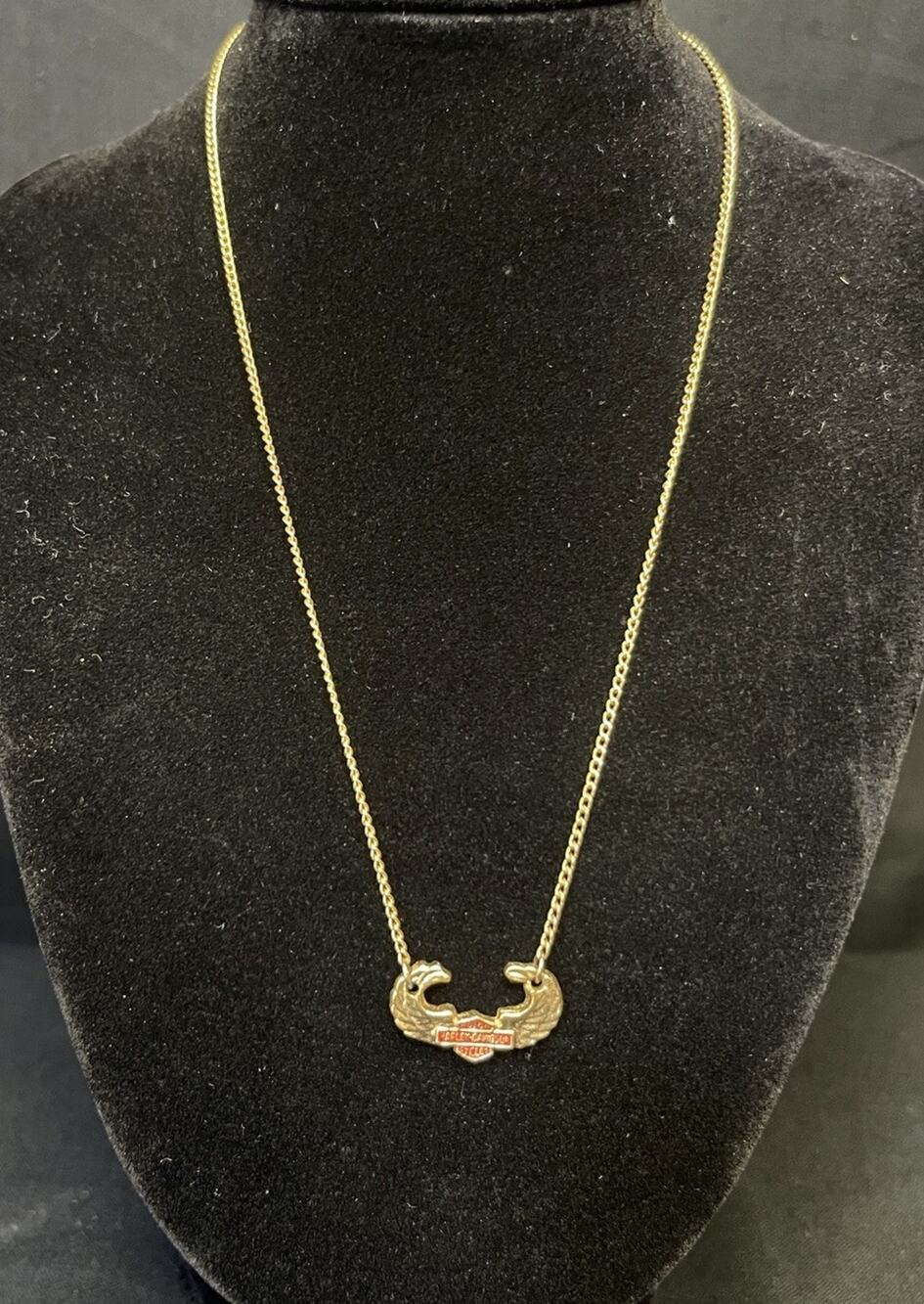 Vintage Harley Davidson Gold-tone 15" Women's Necklace
